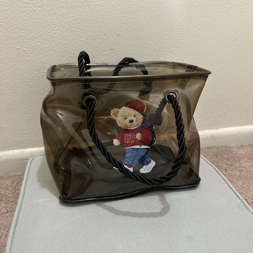 Transparent Bear Design Tote Bag